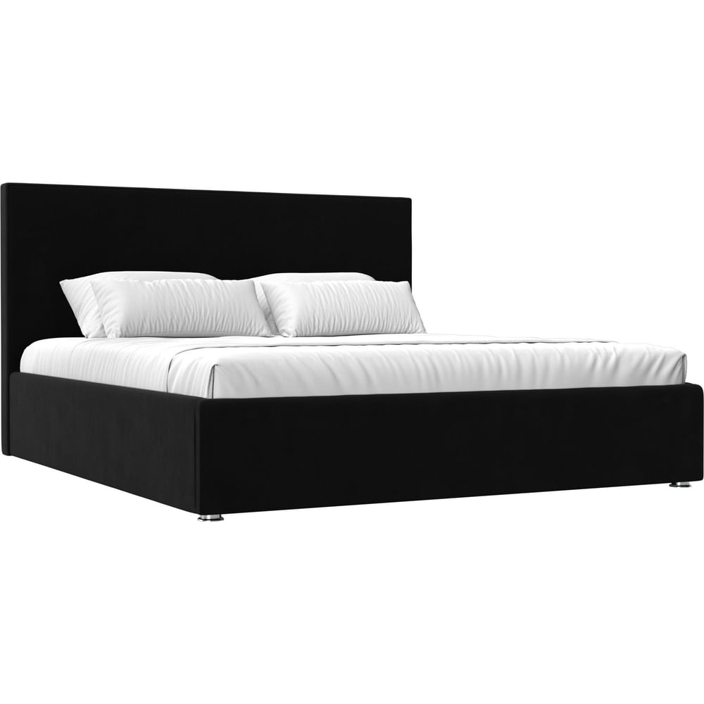 Изображение товара Интерьерная кровать Лига диванов Кариба 160 микровельвет черная с подъемным механизмом