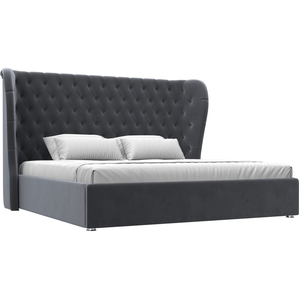 Изображение товара Интерьерная кровать Лига диванов Далия велюр серый 200 см