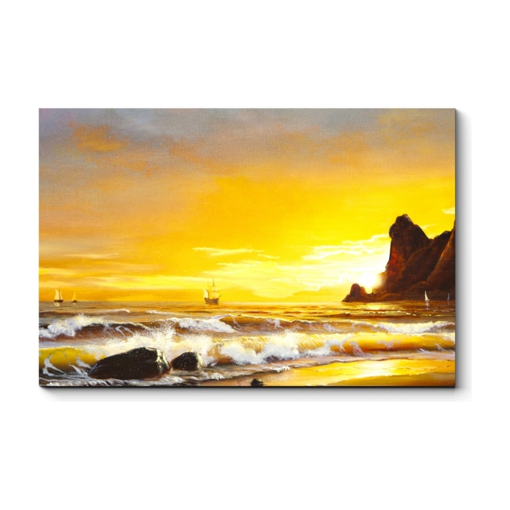 Картина Picsis картина на холсте морской закат 60х100 см