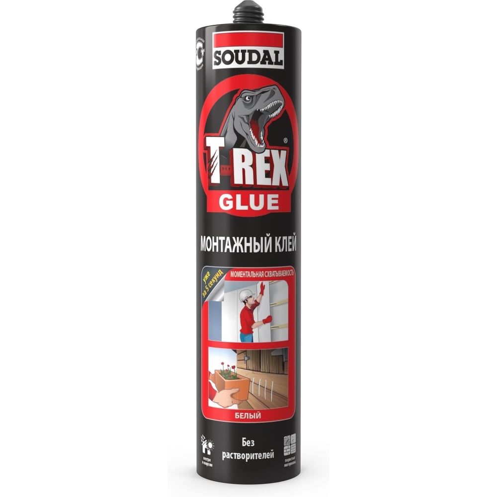 Монтажный клей SOUDAL T-REX МОМЕНТАЛЬНАЯ СХВАТЫВАЕМОСТЬ 380 г Белый RED old 134923