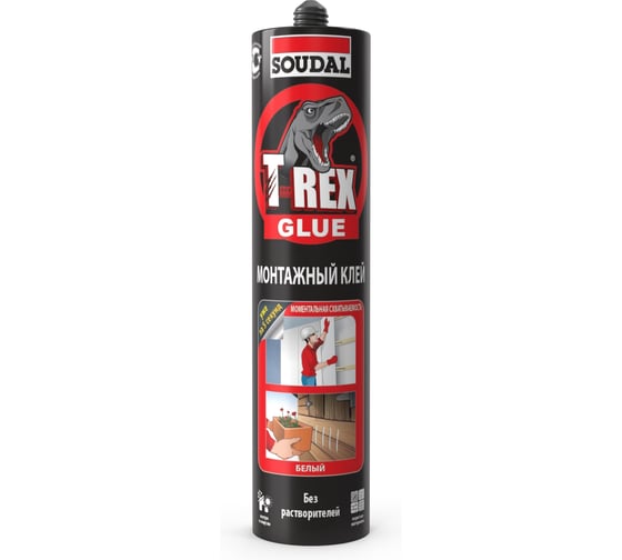 Изображение товара Монтажный клей SOUDAL T-REX МОМЕНТАЛЬНАЯ СХВАТЫВАЕМОСТЬ 380 г Белый RED old 134923