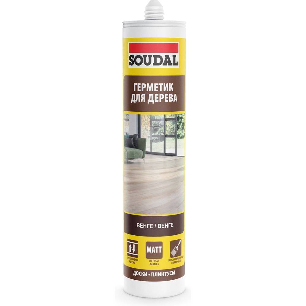 Изображение товара Паркетный акриловый герметик SOUDAL Венге 131854 для дерева и гипсокартона