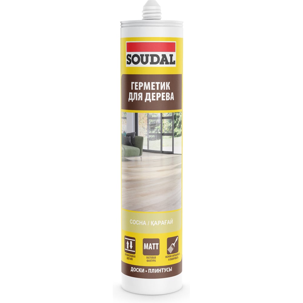 Изображение товара Паркетный акриловый герметик SOUDAL 119645 цвет сосна 300 мл