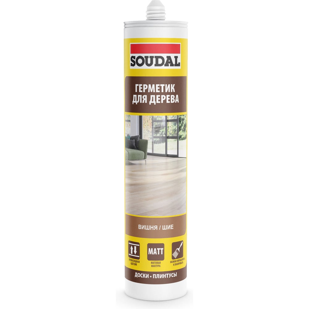 Изображение товара Паркетный SOUDAL 111254 Серия вишня - акриловый герметик для дерева и паркетных покрытий