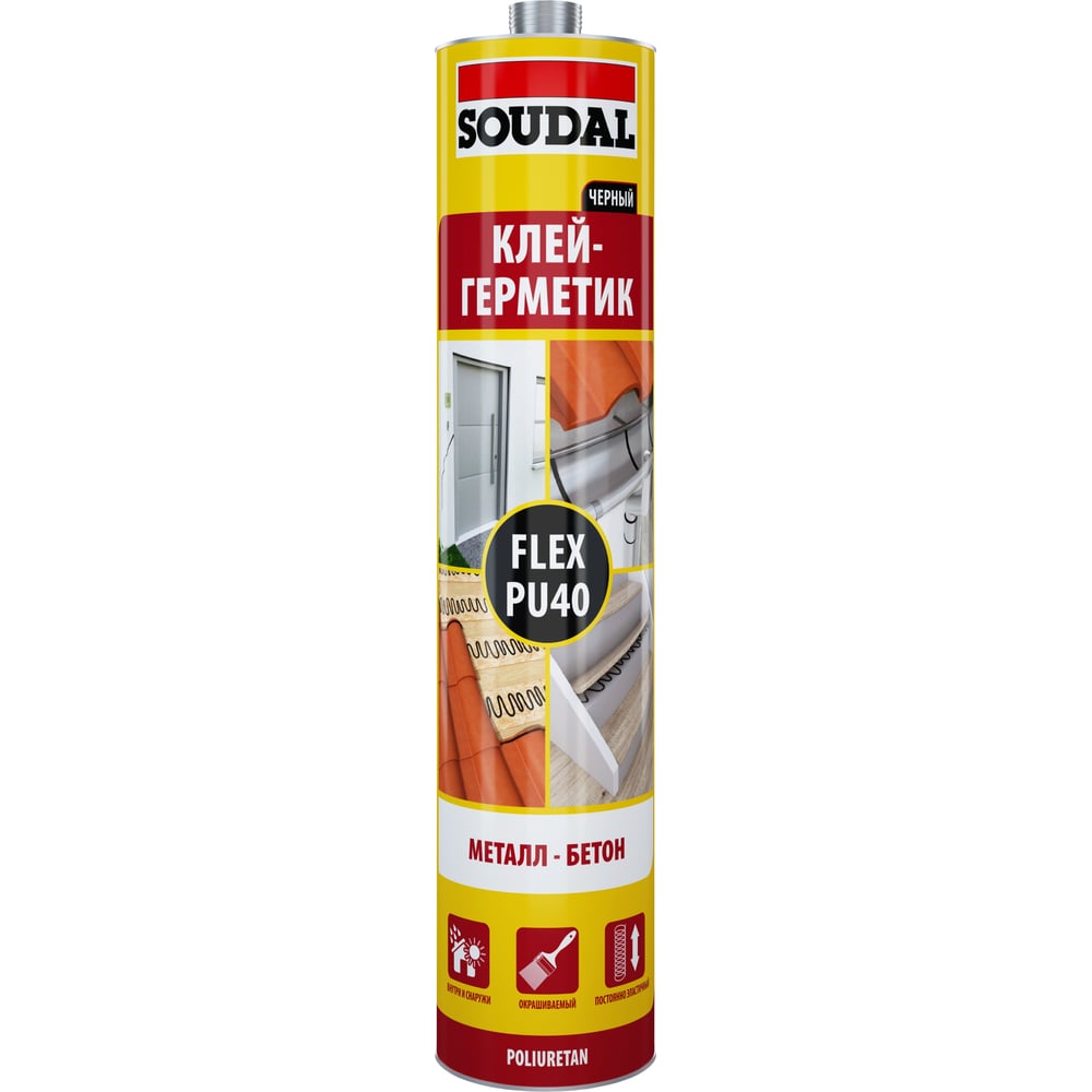 Изображение товара Клей-герметик Soudal FLEX PU 40 FC черный 137855