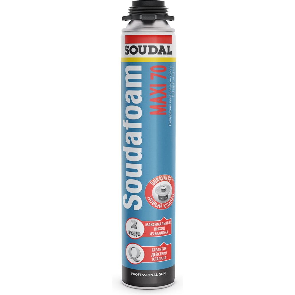 Изображение товара Пистолетная монтажная пена SOUDAL Макси 70 с отличной звукоизоляцией Изображение товара Пистолетная монтажная пена SOUDAL Макси 70 с отличной звукоизоляцией