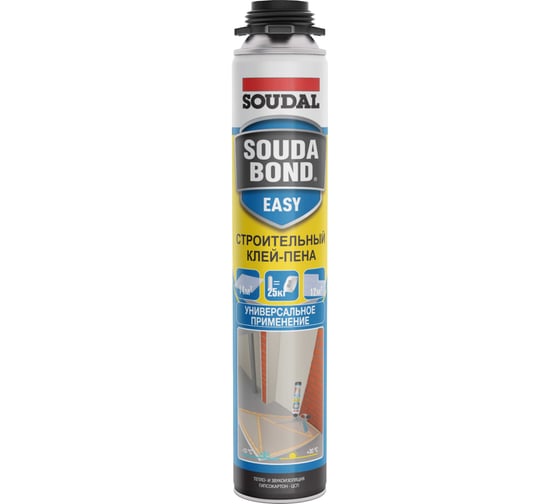 Изображение товара Полиуретановый клей SOUDAL 750 ml Soudabond Easy Gun winter RUS 127285