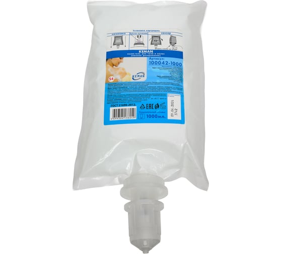 Изображение товара Мыло-гель для тела и волос (пенное дозирование) Keman картридж S4, 1000 мл арт. 100042-1000 25635