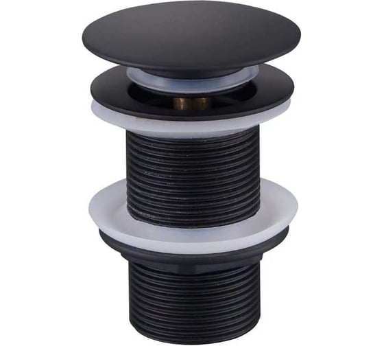 Изображение товара Донный клапан для раковины BOND черный, без перелива BV0188