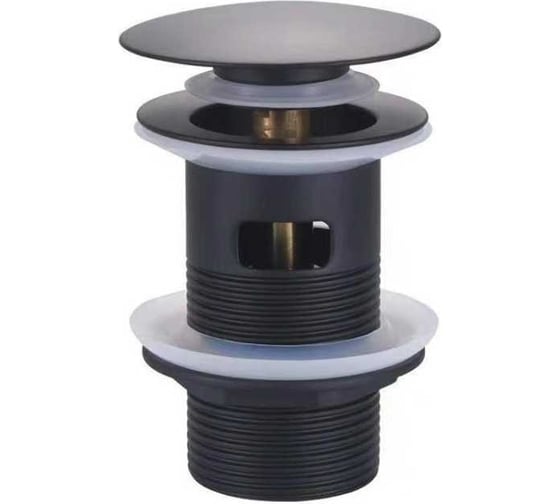 Изображение товара Донный клапан для раковины BOND черный, с переливом BV0288