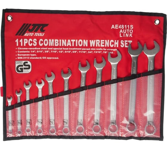 Изображение товара Набор ключей комбинированных 1/4”-7/8” 11 предметов JTC AE4811S
