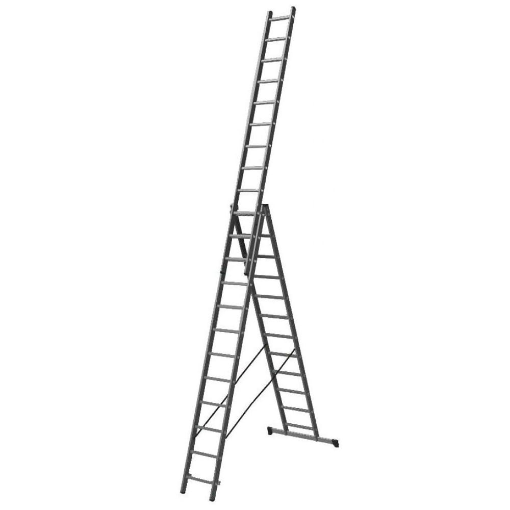Трехсекционная лестница Inforce алюминиевая трехсекционная лестница ufuk
