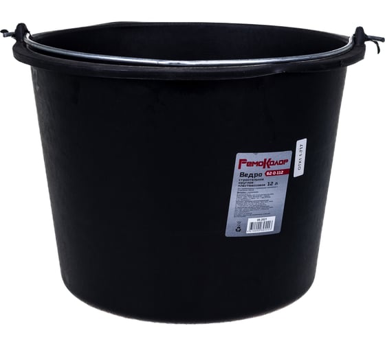 Изображение товара Строительное круглое пластмассовое ведро, 12 л РемоКолор 62-0-112