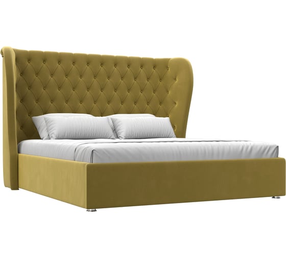 Изображение товара Интерьерная кровать Лига диванов Далия 180 микровельвет желтый 114129