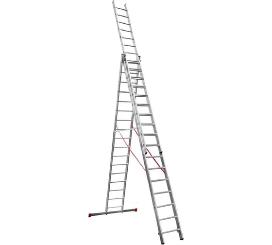 Изображение товара Профессиональная трёхсекционная усиленная лестница Новая высота 3x10 614310
