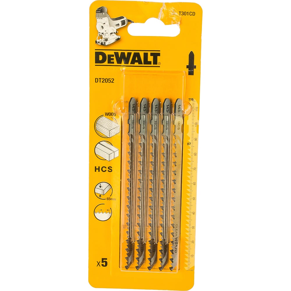 Изображение товара Пилка по дереву DEWALT T301CD 5 шт. для криволинейных резов
