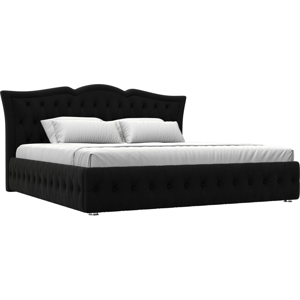 Изображение товара Интерьерная кровать Герда 200 микровельвет черный Лига диванов современный стиль