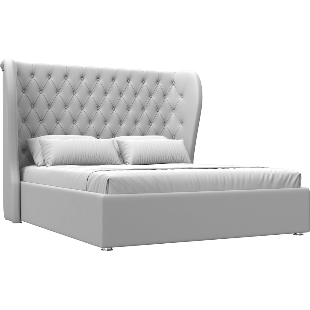 Изображение товара Интерьерная кровать Лига диванов Далия 160 из экокожи белая современная кровать двуспальная