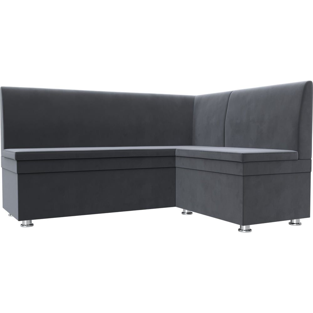 Изображение товара Кухонный угловой диван Лига диванов Уют правый 109627 велюр серый