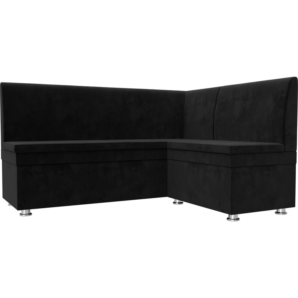 Изображение товара Угловой кухонный диван Лига диванов Уют правый угол черный велюр