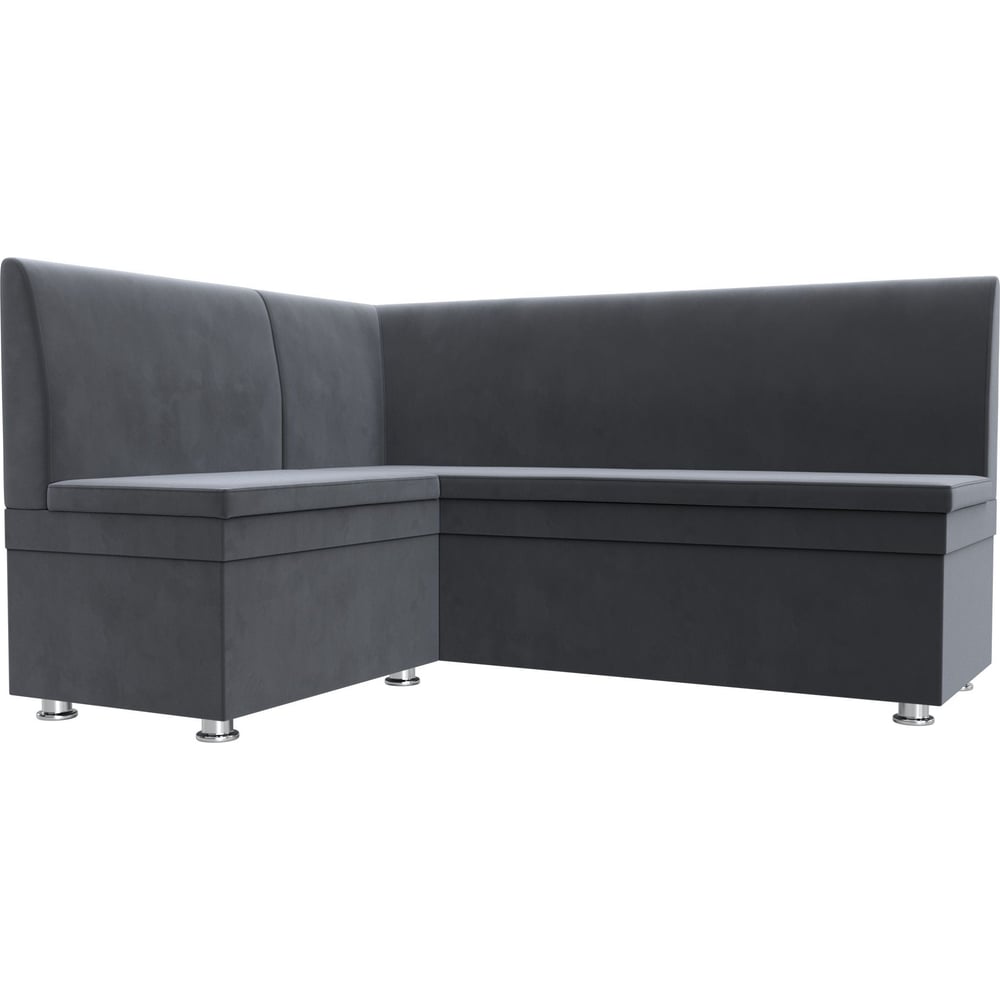 Изображение товара Кухонный угловой диван Лига диванов Уют левый угол 109627L серый велюр