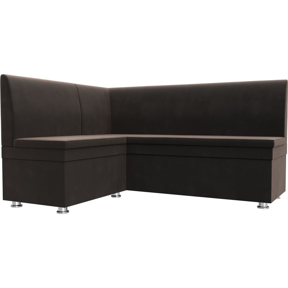 Изображение товара Кухонный угловой диван Лига диванов Уют левый угол модель 109624L коричневый велюр