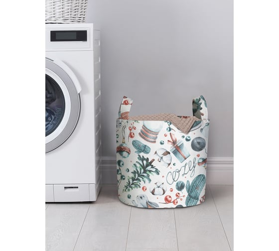 Изображение товара Корзина для хранения вещей JoyArty уютная зима 35x35 см gaba_419844_S