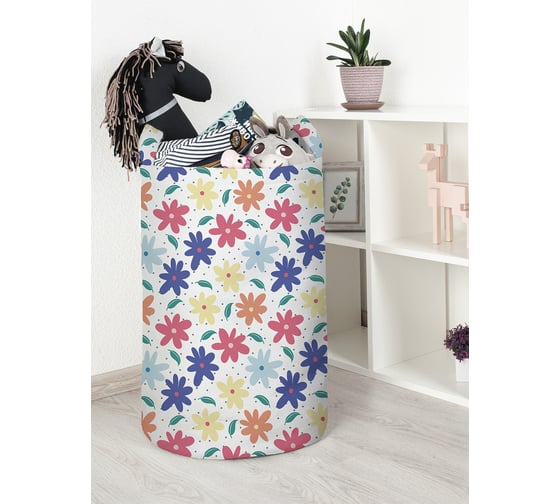 Изображение товара Корзина для игрушек и белья JoyArty Цветочная поляна 60x40см toba_423258_L