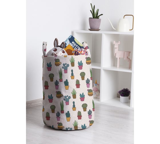 Изображение товара Корзина для игрушек и белья JoyArty Кактусы в горшке 50x35см toba_423251_M