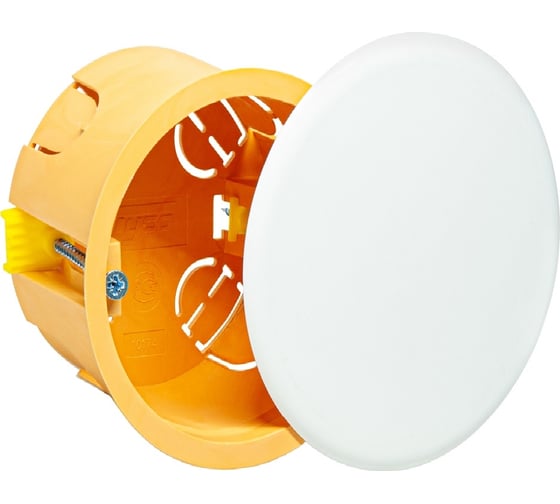 Изображение товара Распределительная коробка Рувинил Тусо для гипсокартона скрытой проводки D 80 мм Н45 мм не распространяет горение 10174НГ