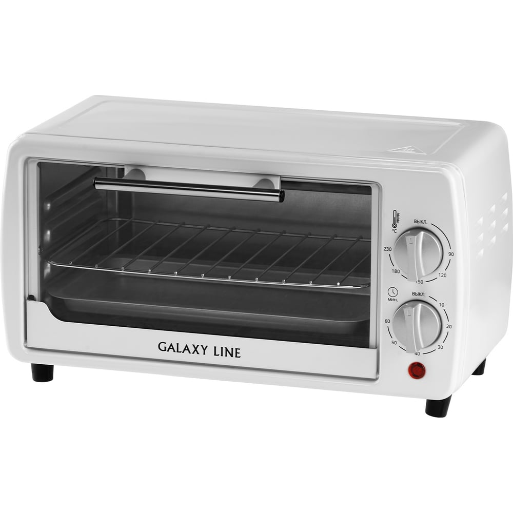 Изображение товара Мини-печь Galaxy Line gl 2625 белая 1000 Вт объем 8 л компактное кухонное устройство
