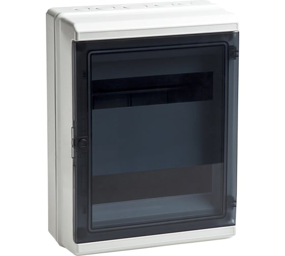 Изображение товара Щиток открытой проводки Рувинил Тусо на 24 модуля с прозрачной дверцей 370x275x135 мм 69024П