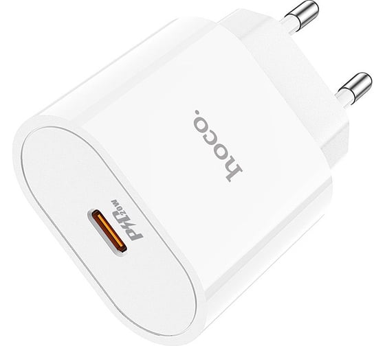 Изображение товара Сетевое зарядное устройство Hoco c94a metro 1xusb-c, 3а, pd20w, (белый) коробка, 6931474762177