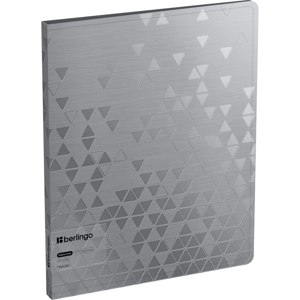 Изображение товара Папка Berlingo с 20 вкладышами metallic серебристая практичная для документов
