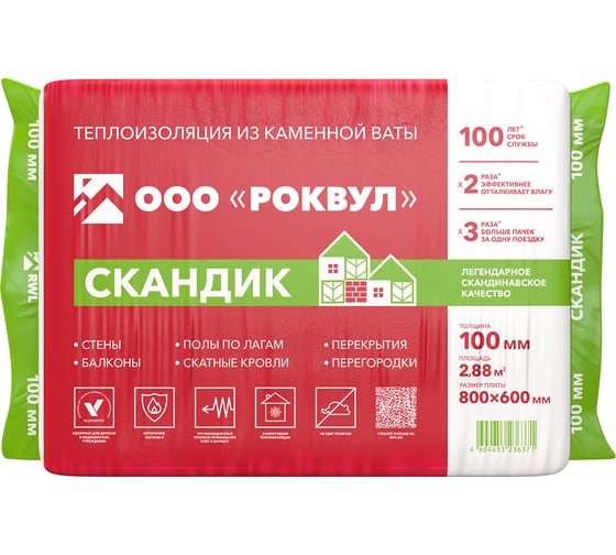 Изображение товара Теплоизоляционная плита RWL ЛАЙТ БАТТС СКАНДИК 100 мм 171943