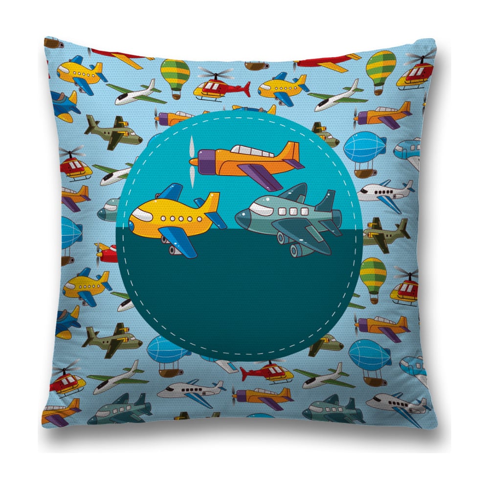 Изображение товара Декоративная наволочка JoyArty со стойким принтом 45х45 см синяя и желтая