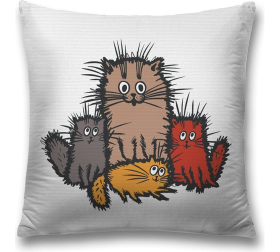 Изображение товара Декоративная наволочка на молнии JoyArty чехол на подушку "Озорные коты” 45x45 см sl_425500