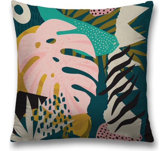 Изображение товара Декоративная наволочка на молнии JoyArty чехол на подушку "Тропики” 45x45 см sl_423854