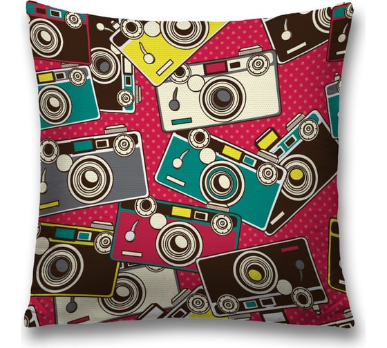 Изображение товара Декоративная наволочка на молнии JoyArty чехол на подушку "Винтажный фотоаппарат” 45x45 см sl_423749