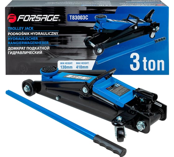 Изображение товара Подкатной гидравлический домкрат с вращающейся ручкой 3т, узкая база Forsage F-T83003C(4084)