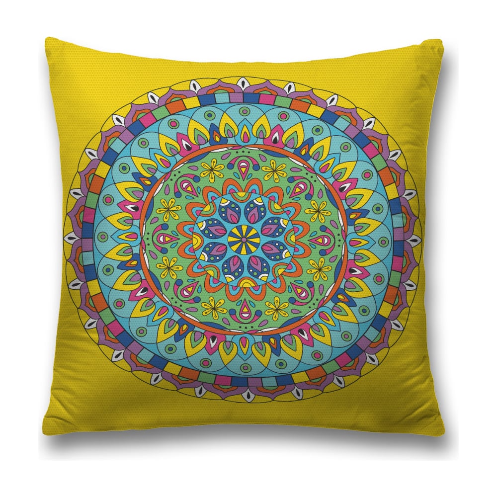 Изображение товара Декоративная наволочка JoyArty "Яркие узоры", 45x45 см, молния, яркие цвета