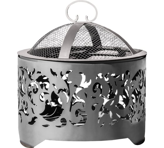 Изображение товара Костровая чаша FIRE-HOUSE узор диаметр 50 с плоским дном с крышкой искрогасителем Pd3-500узор