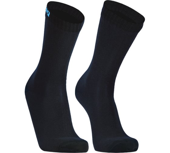 Изображение товара Водонепроницаемые носки DexShell Ultra Thin Crew, р. L/43-46, черный/голубой DS683BLKL