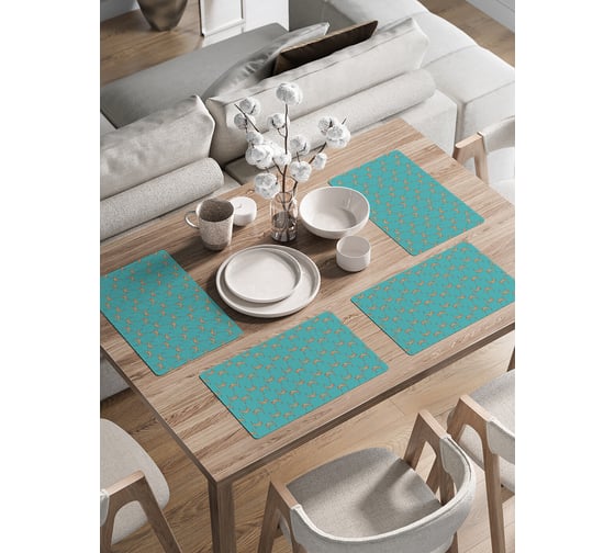 Изображение товара Набор прямоугольных тканевых салфеток на стол для сервировки JoyArty Кот в пространстве плейсмат, 30x46 см, 4шт. ser002_423816_30x46