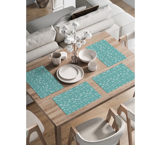 Изображение товара Набор прямоугольных тканевых салфеток на стол для сервировки JoyArty Большее самолеты в облаках плейсмат, 30x46 см, 4шт. ser002_53380_30x46