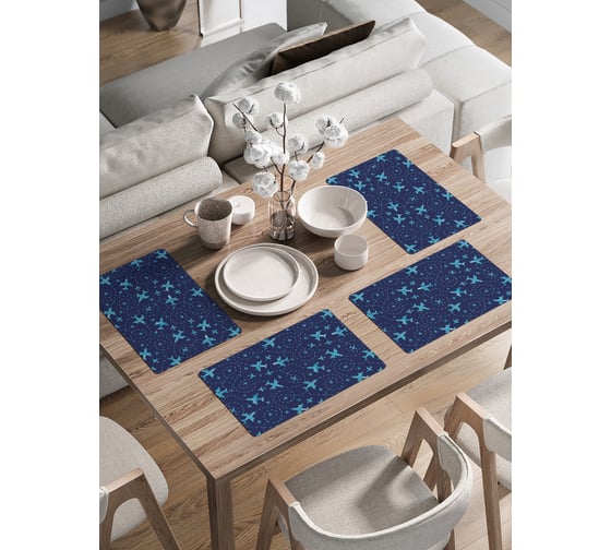 Изображение товара Набор прямоугольных тканевых салфеток на стол для сервировки JoyArty Высший пилотаж плейсмат, 30x46 см, 4шт. ser002_152806_30x46