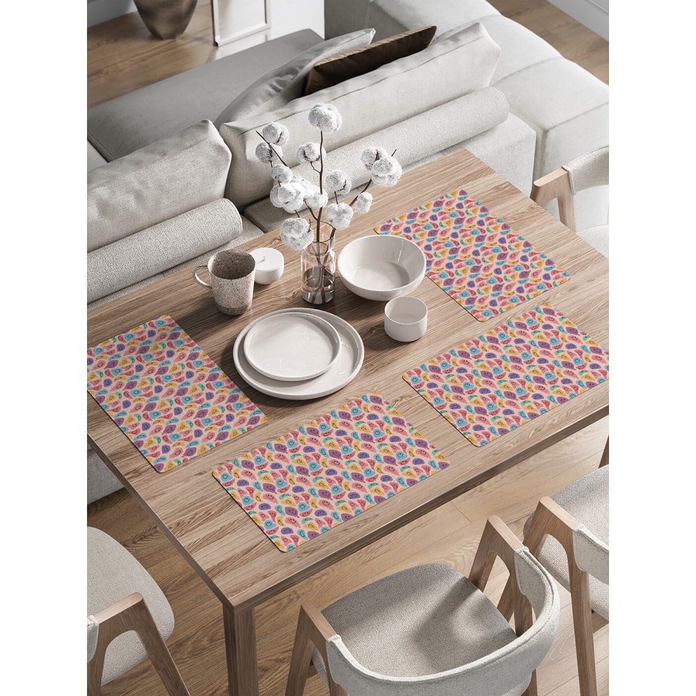 Набор прямоугольных тканевых салфеток на стол для сервировки JOYARTY кушетка шарм дизайн трио правый париж и рогожка фиолетовый