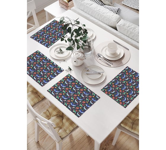 Изображение товара Салфетки на стол для сервировки JoyArty прямоугольные, плейсмат Морская братва, 32x46 см, в комплекте 4шт. np_109555