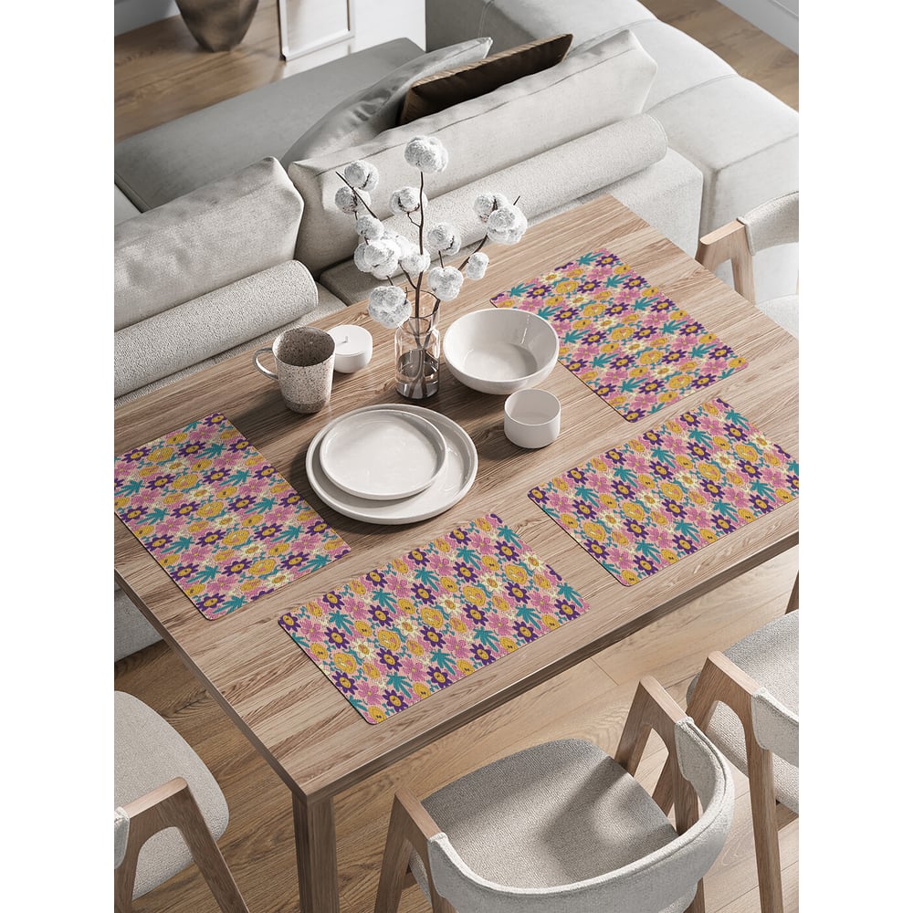 Набор прямоугольных тканевых салфеток на стол для сервировки JOYARTY ser002_423880_30x46 - фото 1