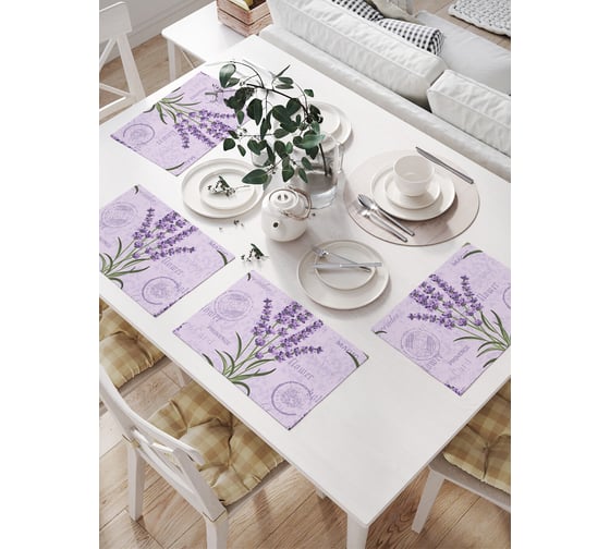 Изображение товара Салфетки на стол для сервировки JoyArty прямоугольные, плейсмат Цветочный винтаж, 32x46 см, в комплекте 4шт. np_423825